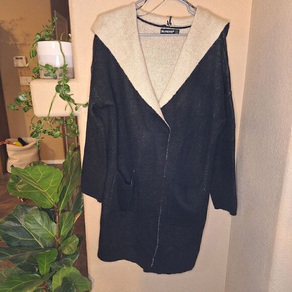 Blank NYC Chill Pill Cardigan black and white small - Picture 2 of 9